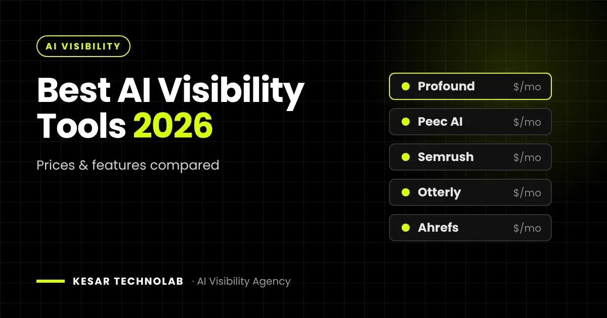 Best AI visibility tools 2026 compared: Profound, Peec AI, Semrush, Otterly